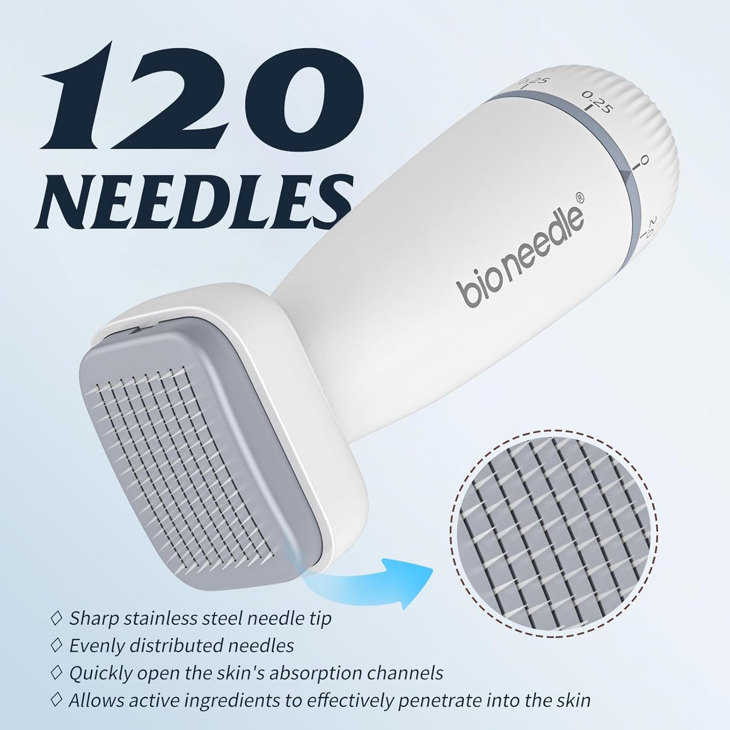 Bioneedle Derma Stamp 120 Titanium Microneedling Stamp Adjustable dermastamp 0-2mm Derma Roller Microneedling Pen for Hair Growth Face Skin Care BIO120 derma stamp derma stamp 1.5 mm derma stamp adjustable