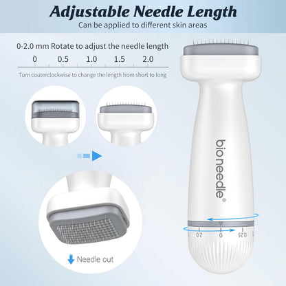 Bioneedle Derma Stamp 120 Titanium Microneedling Stamp Adjustable dermastamp 0-2mm Derma Roller Microneedling Pen for Hair Growth Face Skin Care BIO120 derma stamp derma stamp 1.5 mm derma stamp adjustable