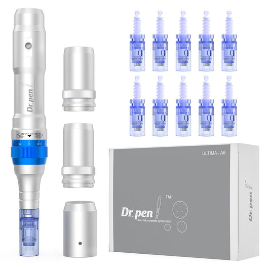 Dr.Pen A6 Professional Microneedling Pen with 10Pcs 12 Pin Cartridges Replacement Needles