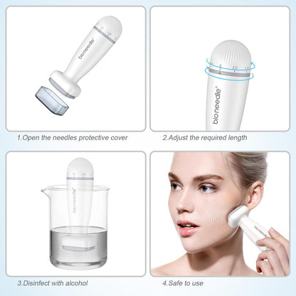 Bioneedle Derma Stamp 120 Titanium Microneedling Stamp Adjustable dermastamp 0-2mm Derma Roller Microneedling Pen for Hair Growth Face Skin Care BIO120 derma stamp derma stamp 1.5 mm derma stamp adjustable
